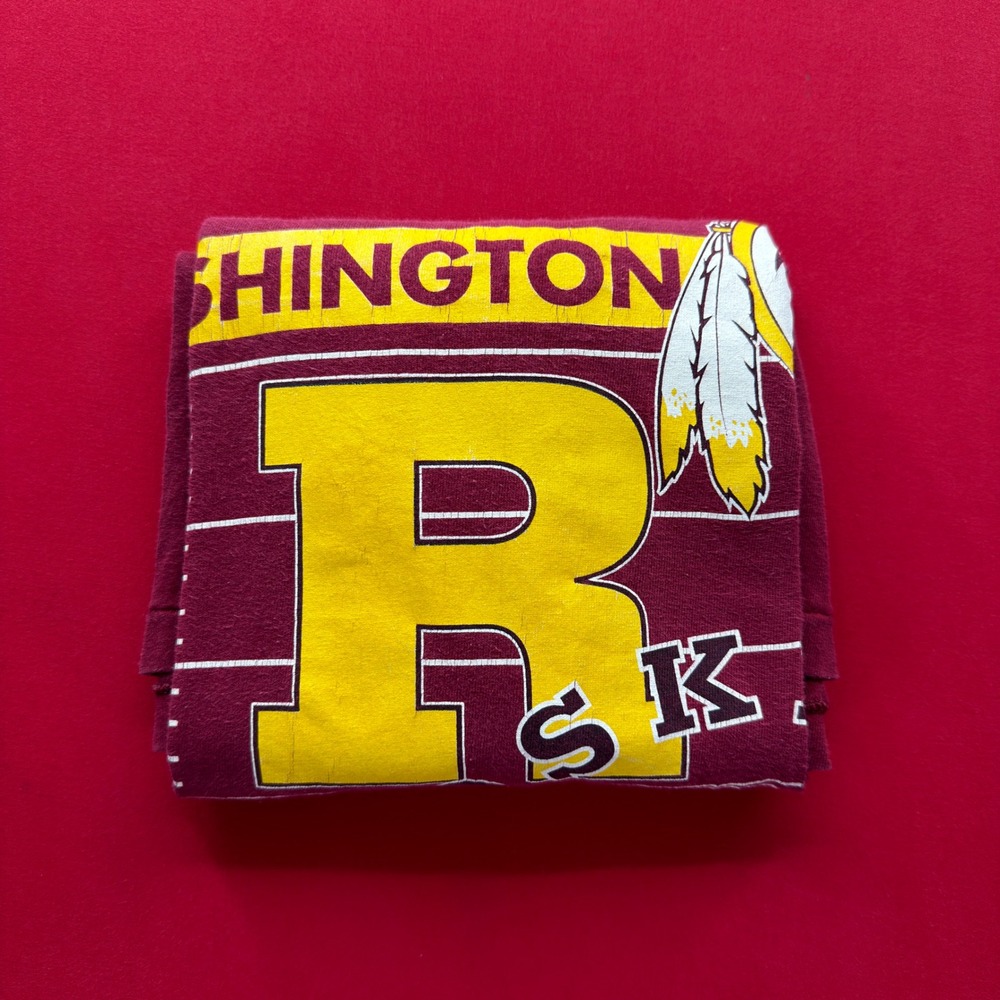 Vintage Hanes Washington Redskins T-Shirt Mens Large Burgundy Single Stitch USA - Picture 9 of 9